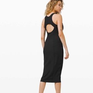 Lululemon black Brunch and Back ribbed midi dress 6
